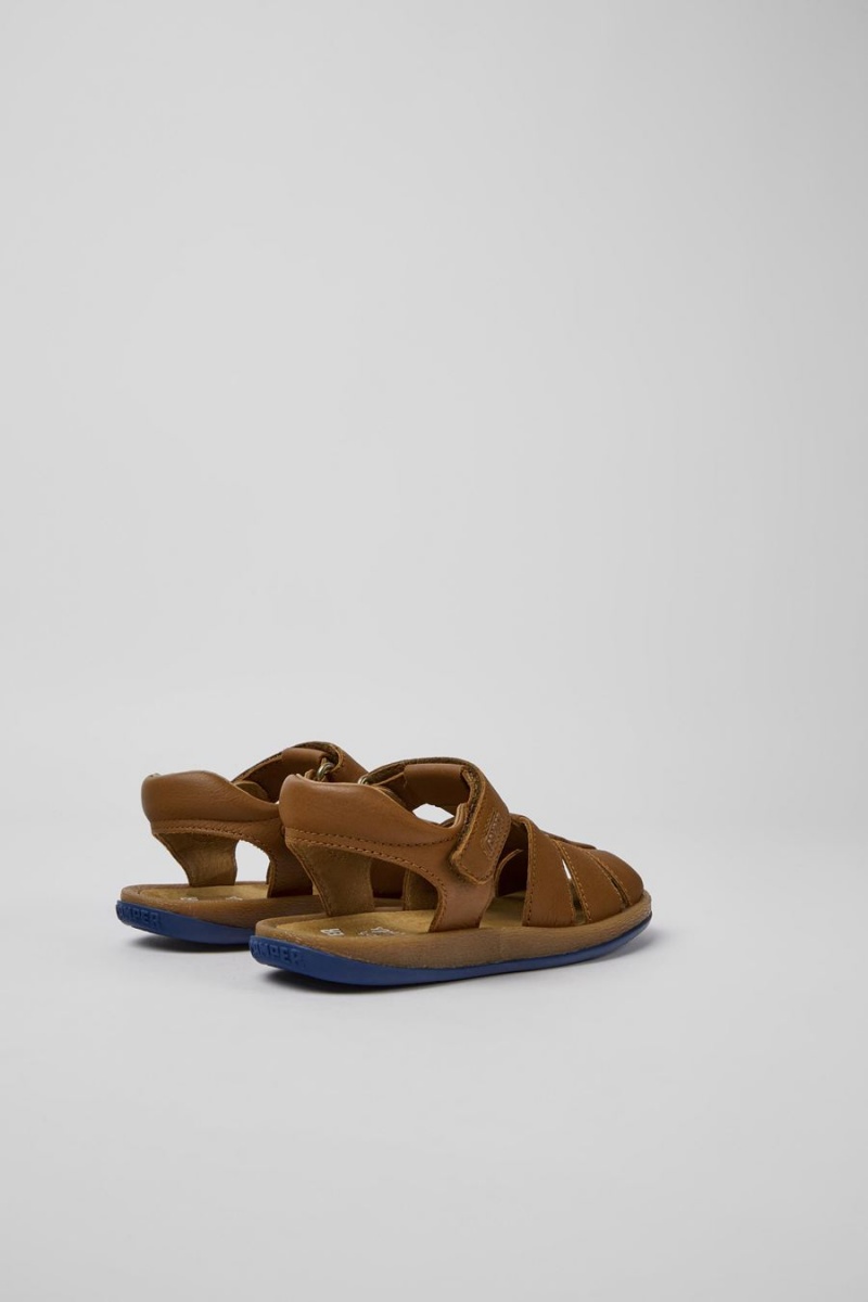 Brown Boys' Camper Bicho Leather Sandals | 2187436-RV