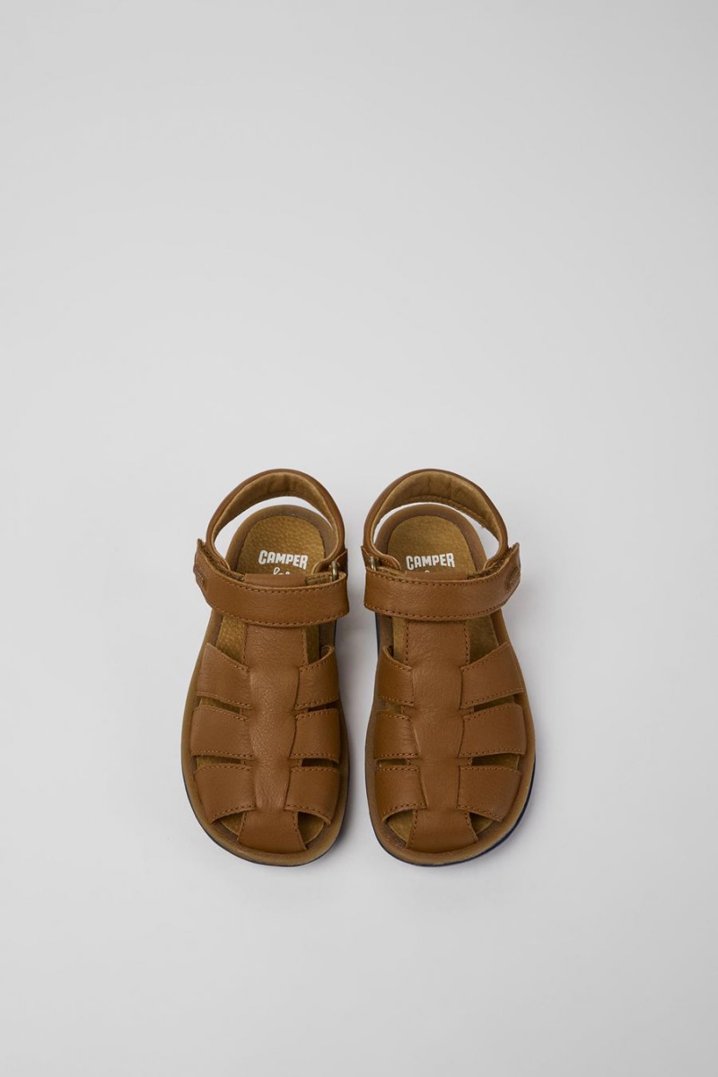 Brown Boys' Camper Bicho Leather Sandals | 2187436-RV