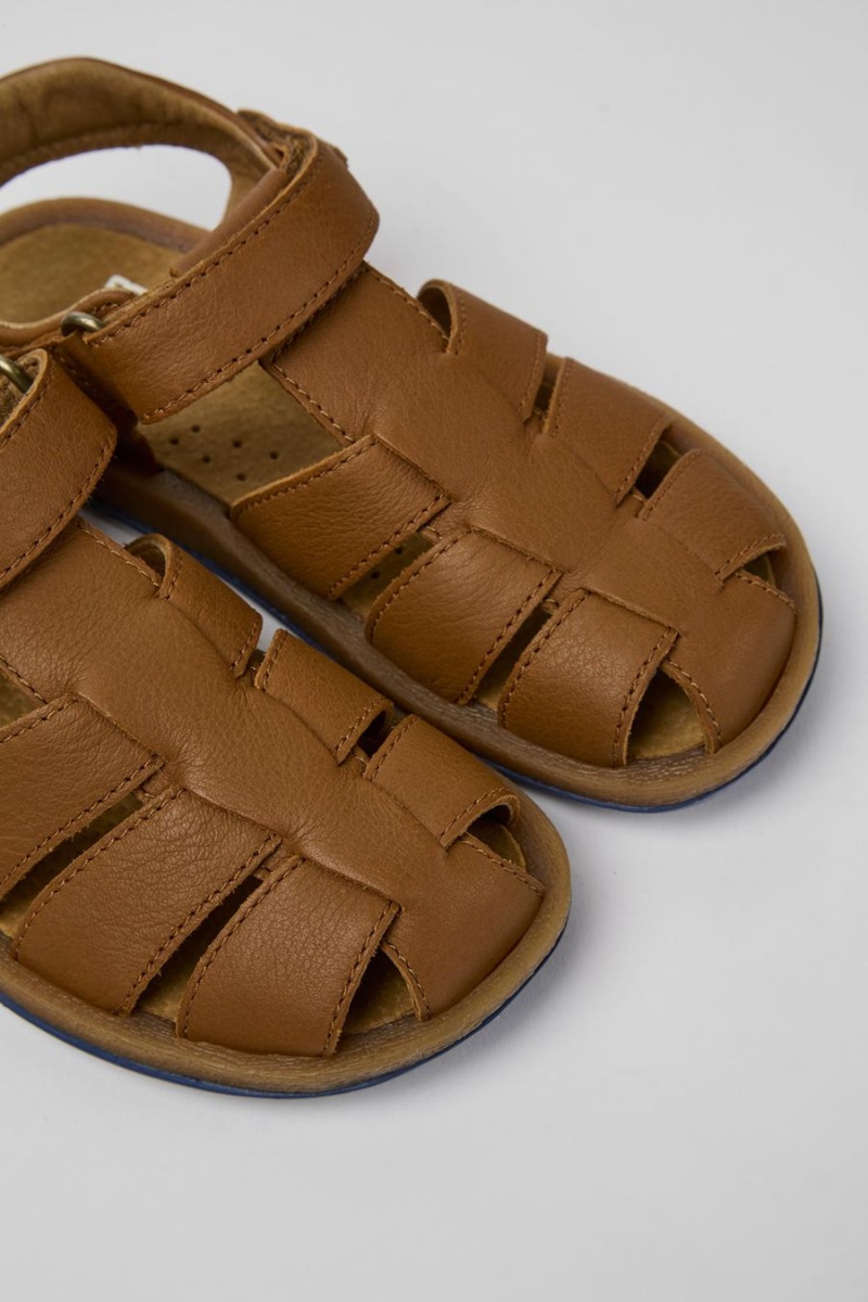 Brown Boys' Camper Bicho Leather Sandals | 2187436-RV