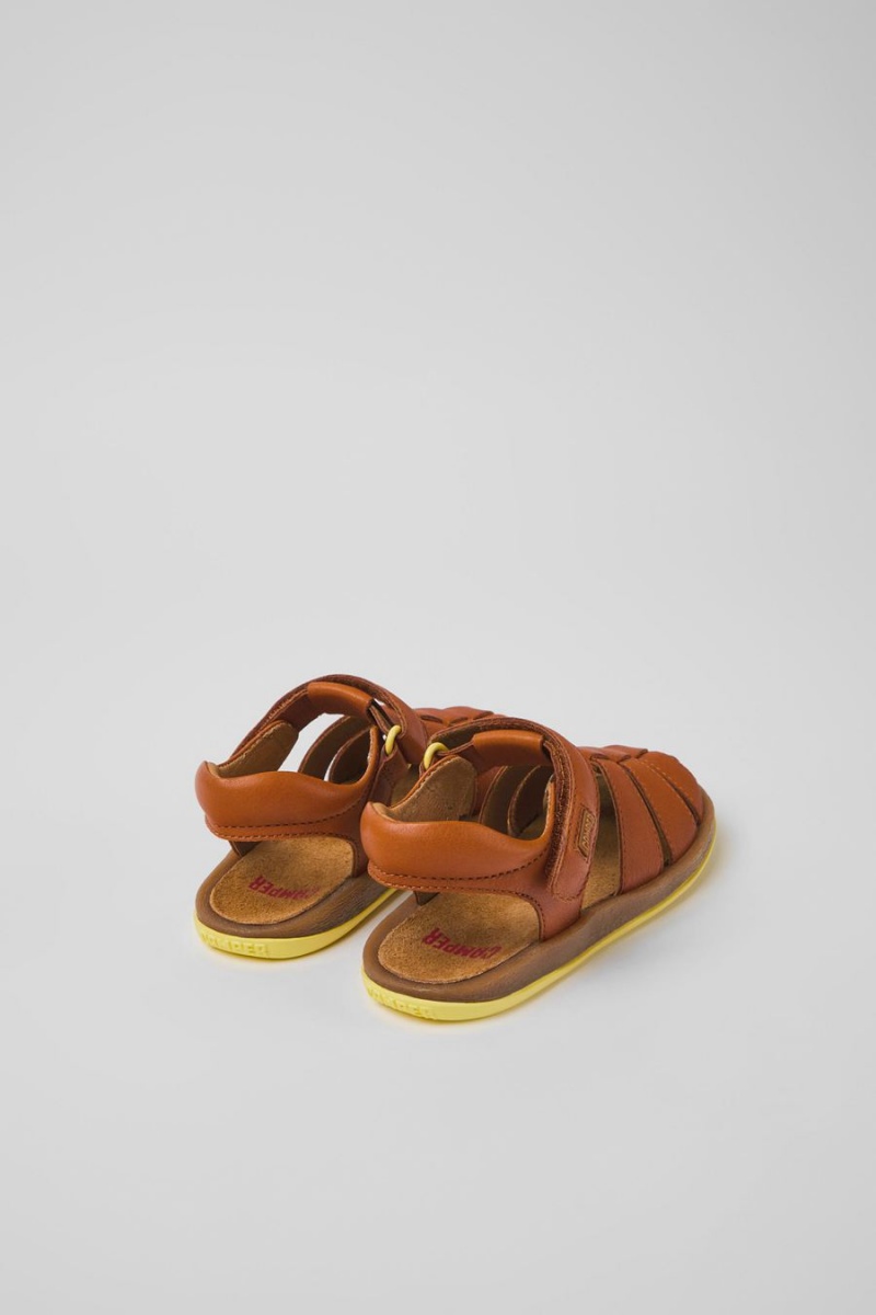 Brown Boys' Camper Bicho Leather Sandals | 6103247-DS