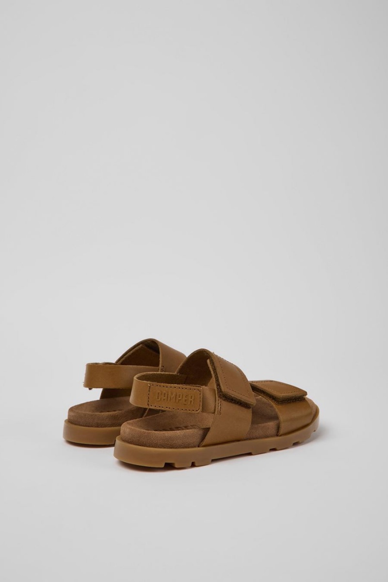 Brown Boys' Camper Brutus Leather Sandals | 8570321-YK