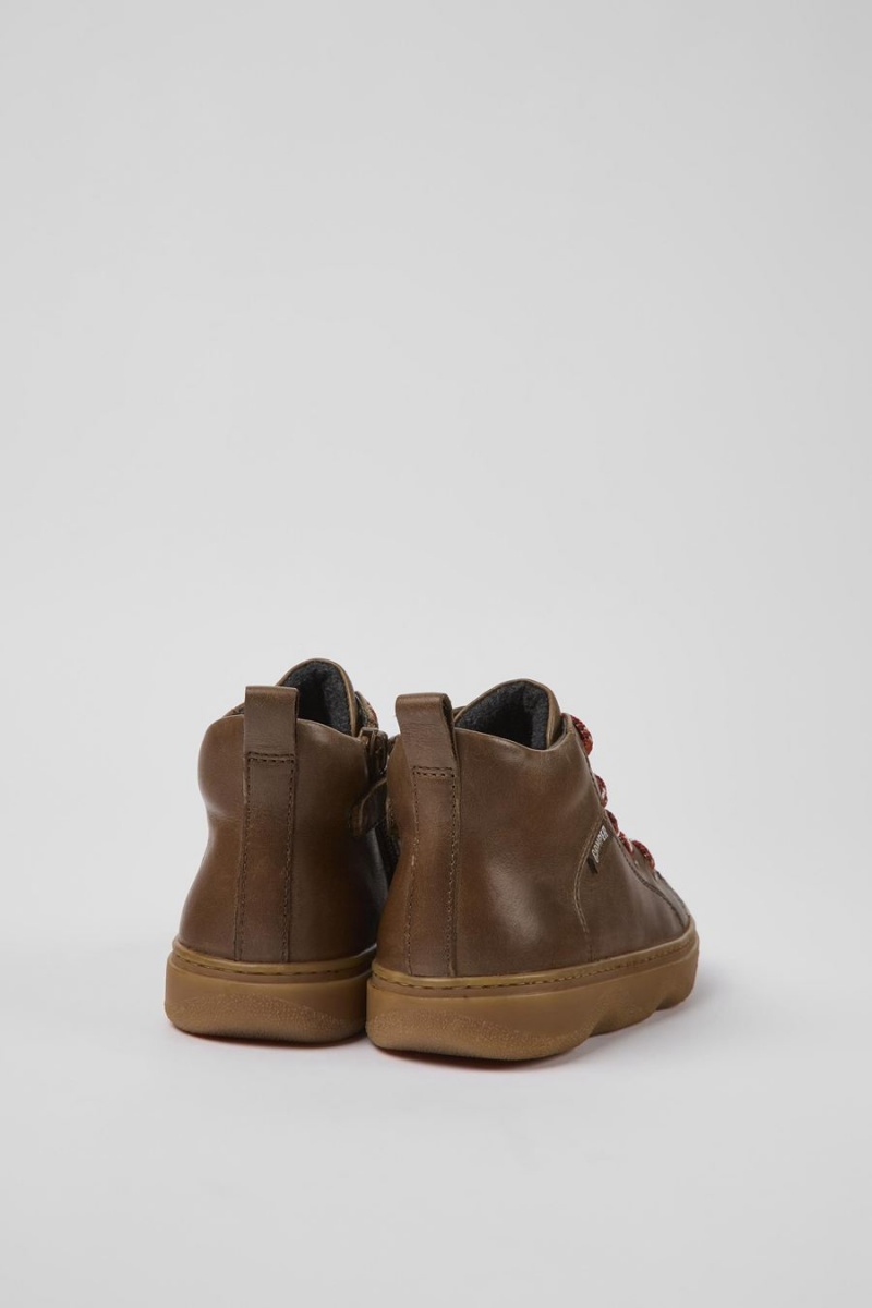 Brown Boys' Camper Leather Ankle Boots | 6148957-BW