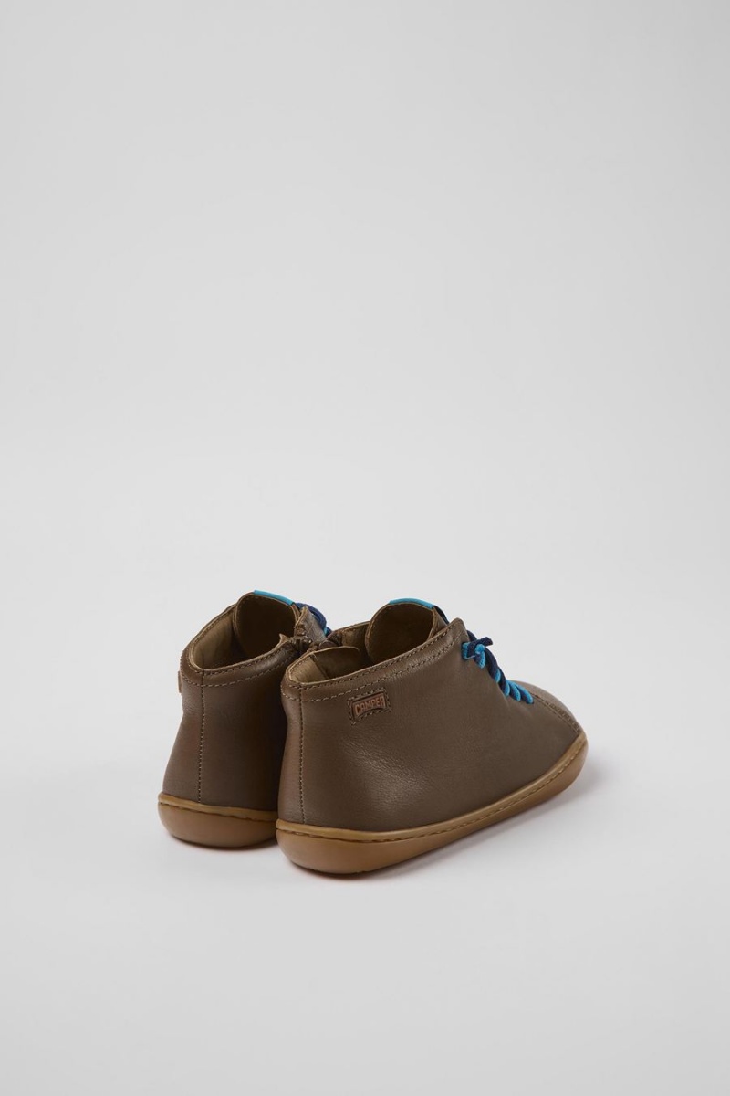 Brown Boys' Camper Peu Leather Ankle Boots | 3419562-NL