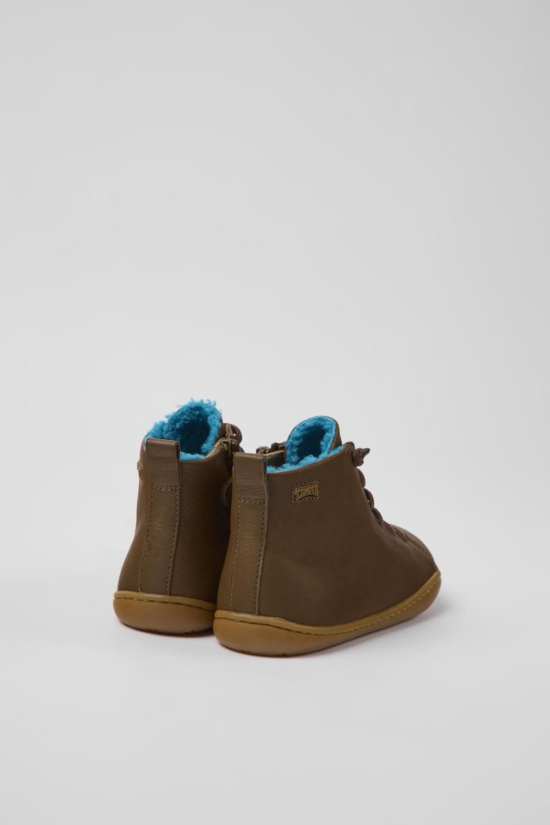 Brown Boys' Camper Peu Leather Ankle Boots | 7908134-OH