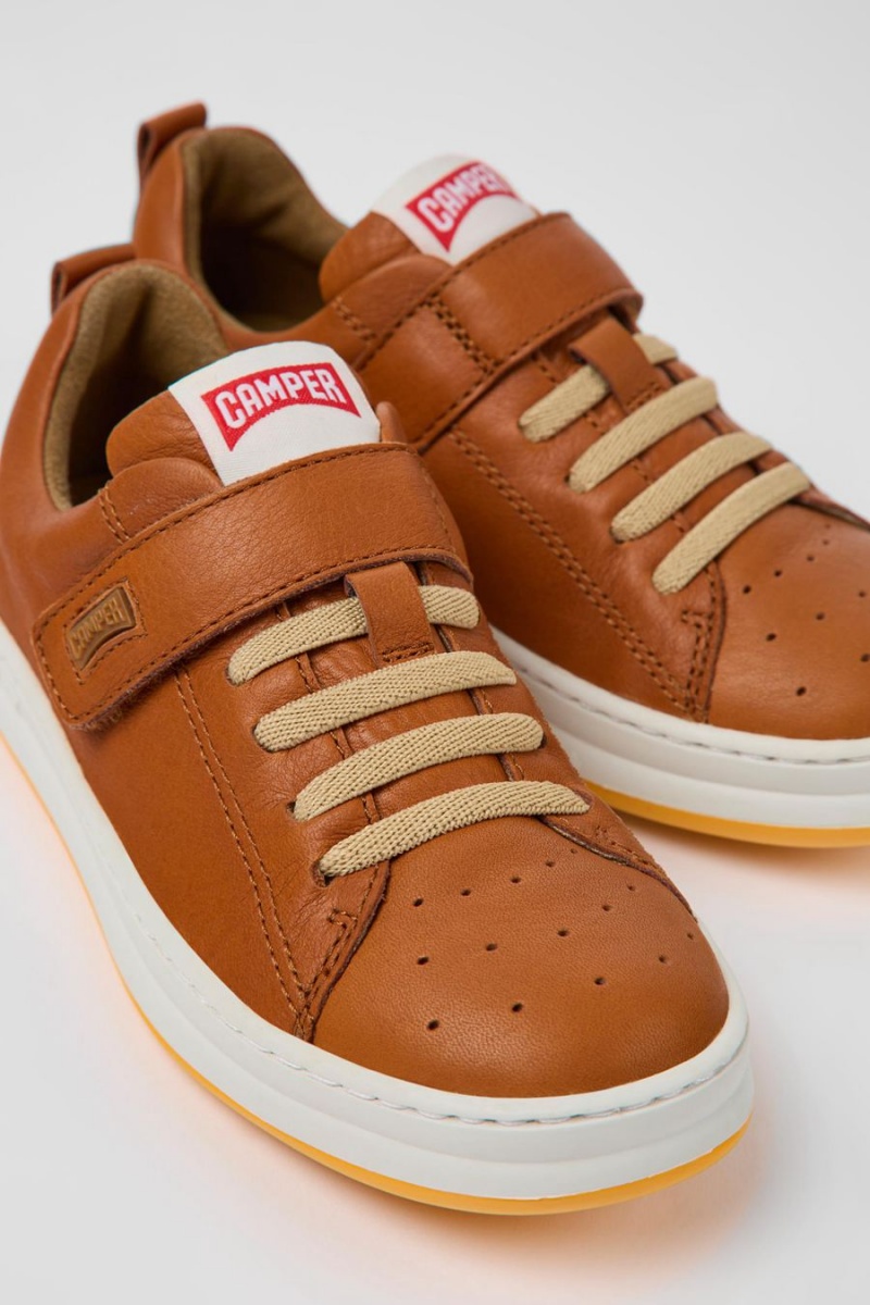 Brown Boys' Camper Runner Leather Sneakers | 2465930-UT