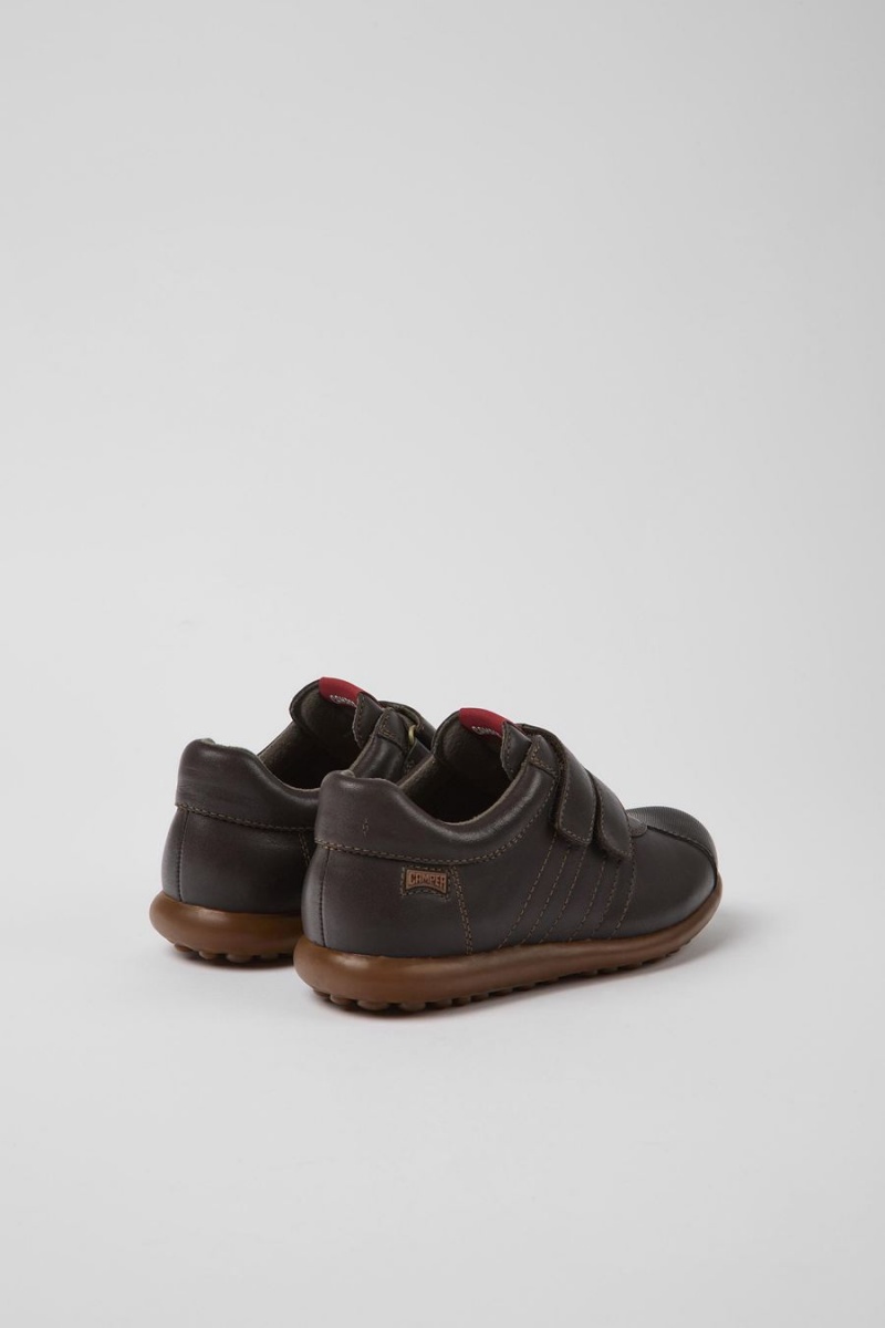 Brown Girls' Camper Pelotas Leather Textile Slip On | 2586790-WQ