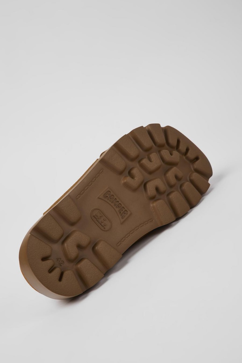 Brown Men's Camper Brutus Nubuck Sandals | 9215867-PH