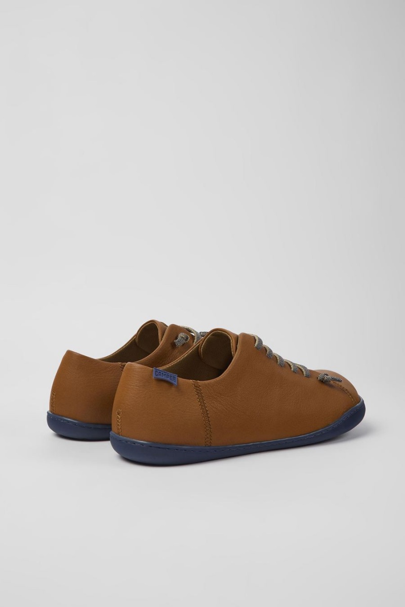 Brown Men's Camper Peu Leather Sneakers | 7539684-SW