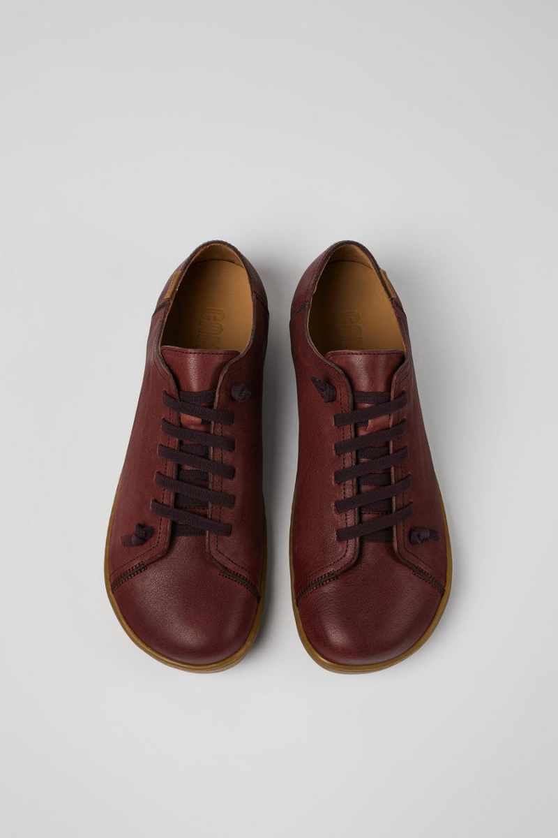 Brown Men's Camper Peu Leather Sneakers | 7968350-LA