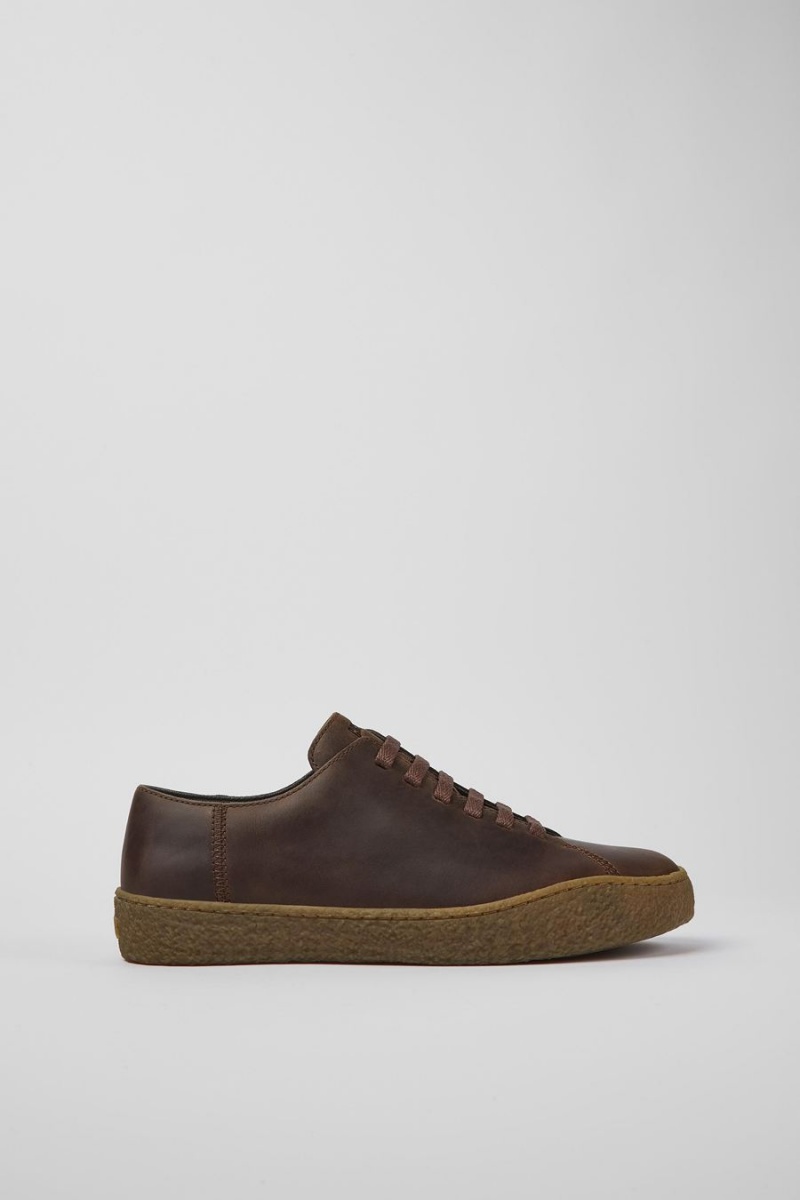 Brown Men\'s Camper Peu Terreno Leather Sneakers | 3714285-GW