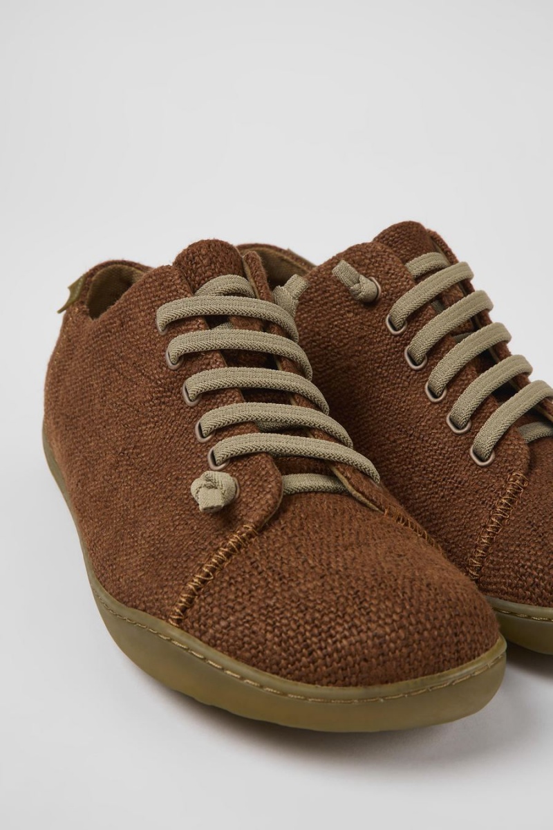 Brown Men's Camper Peu Textile Sneakers | 7189065-TB