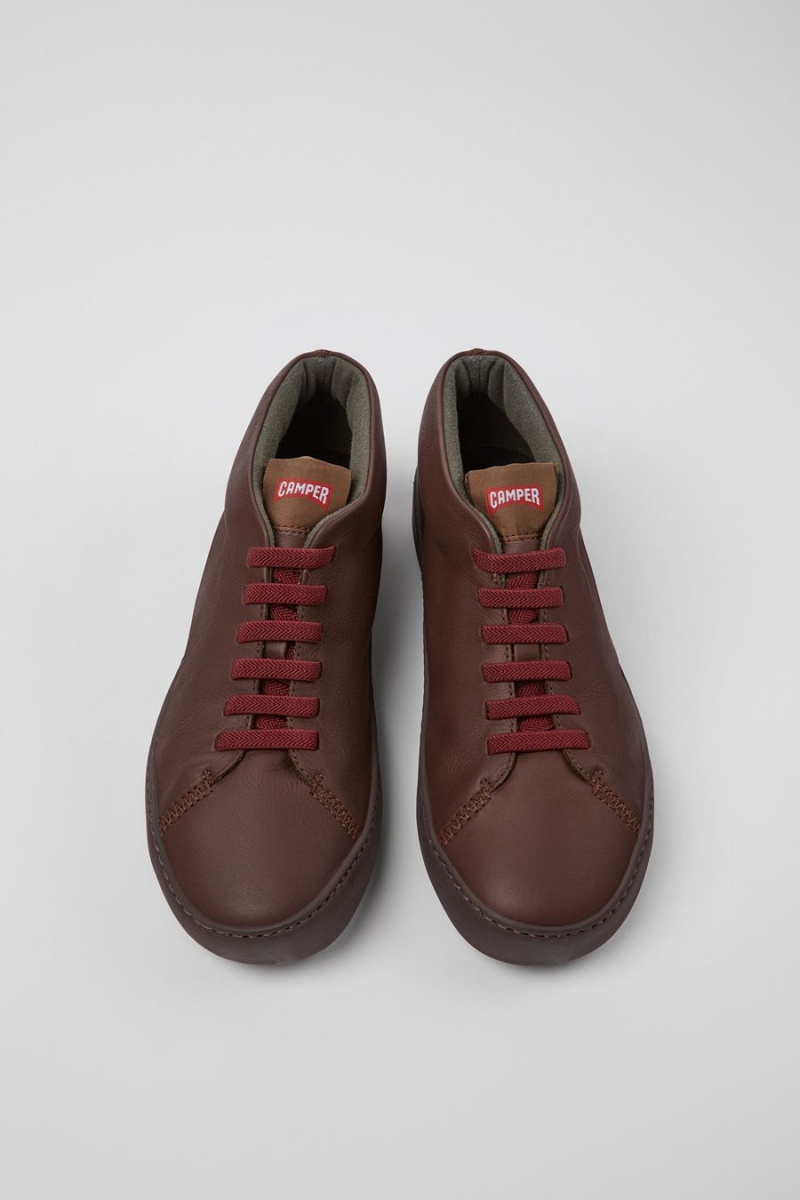 Brown Men's Camper Peu Touring Leather Sneakers | 0749561-MK