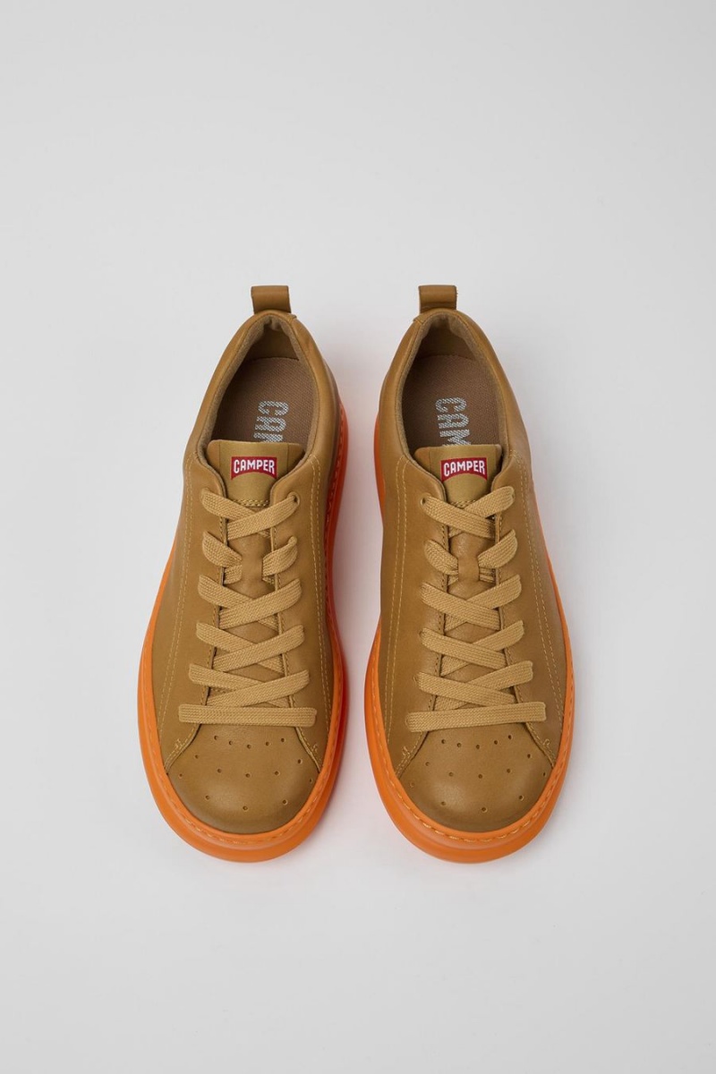 Brown Men's Camper Runner Leather Sneakers | 4561279-TN