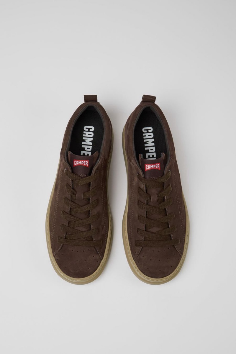 Brown Men's Camper Runner Nubuck Sneakers | 4596182-JQ