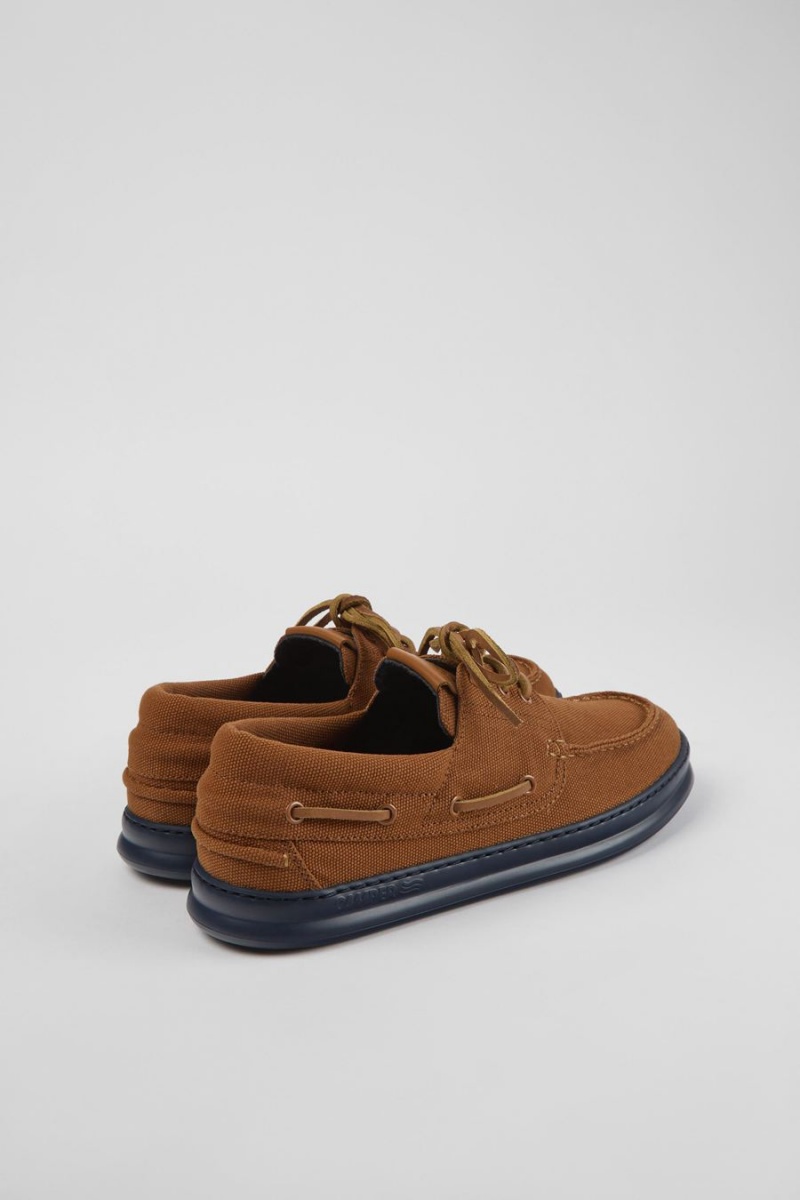 Brown Men's Camper Runner Textile Slip On | 8163725-DY