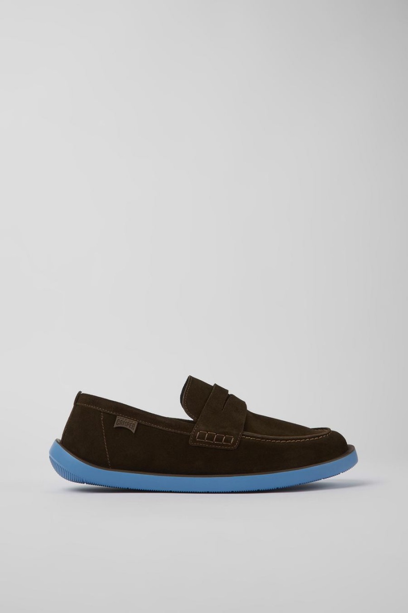 Brown Men\'s Camper Wagon Nubuck Slip On | 3986475-SQ