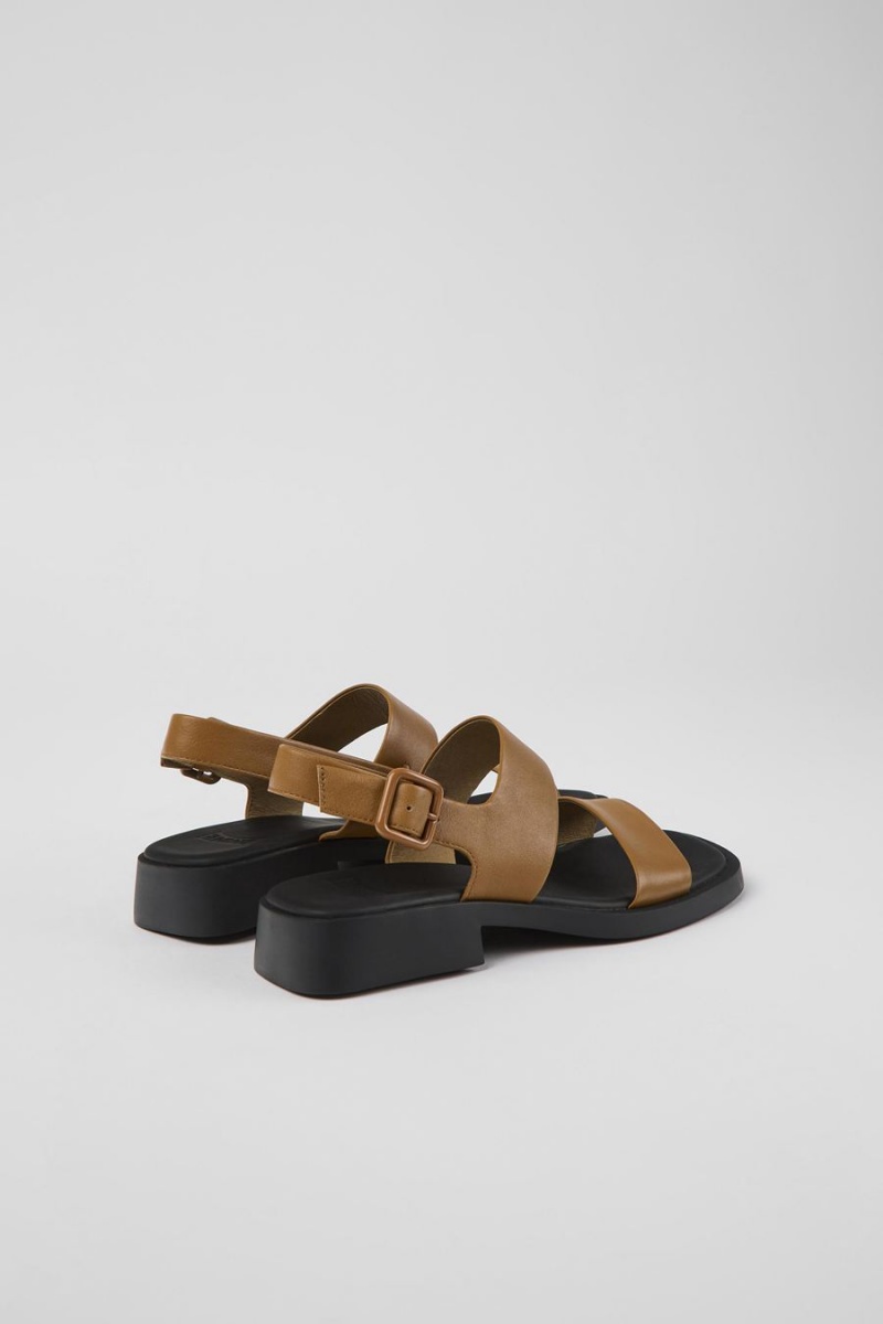 Brown Women's Camper Dana Leather Sandals | 4329018-ZA