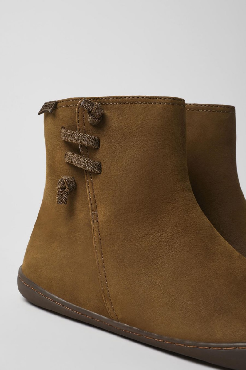 Brown Women's Camper Peu Nubuck Ankle Boots | 1945087-DB