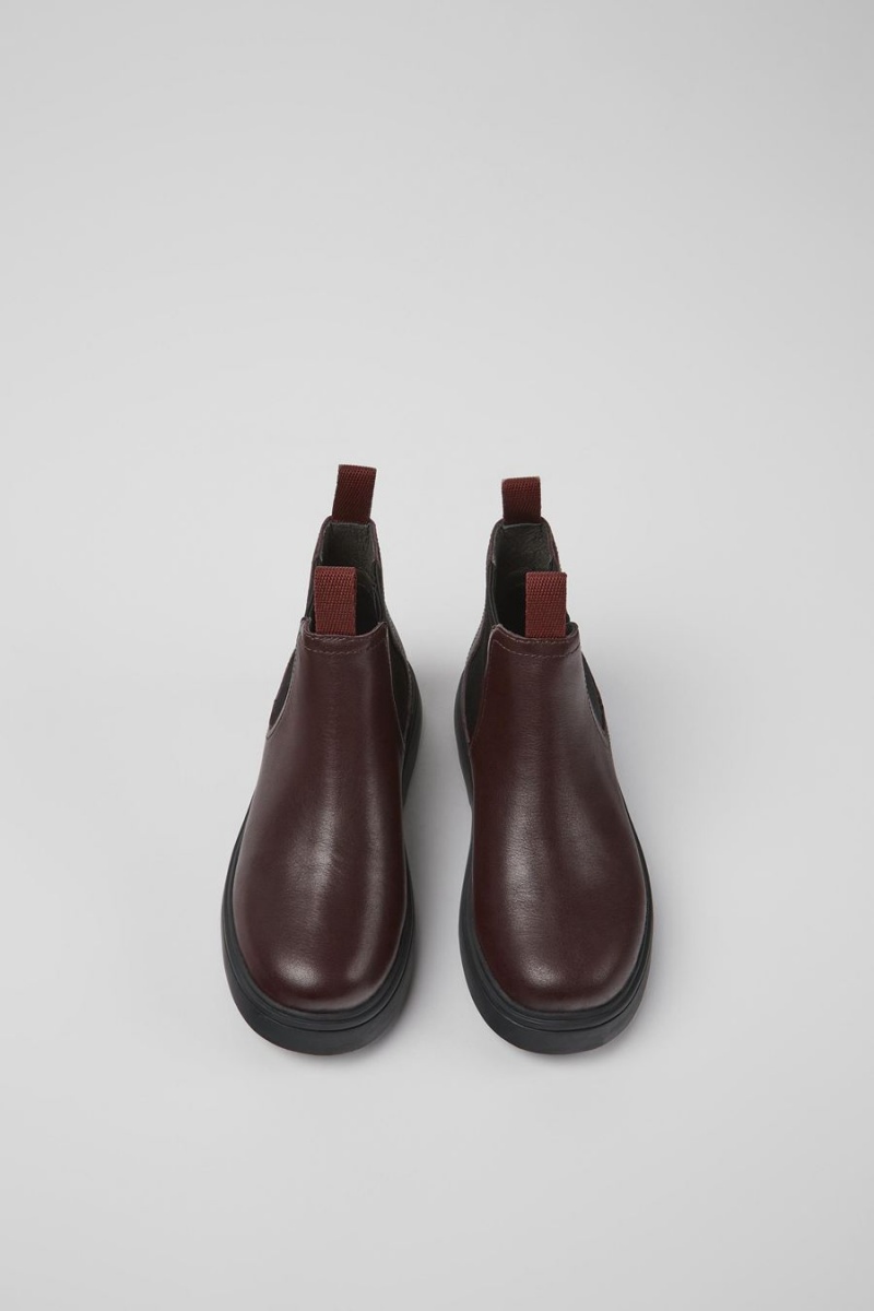 Burgundy Boys' Camper Norte Leather Chelsea Boots | 4186092-NF