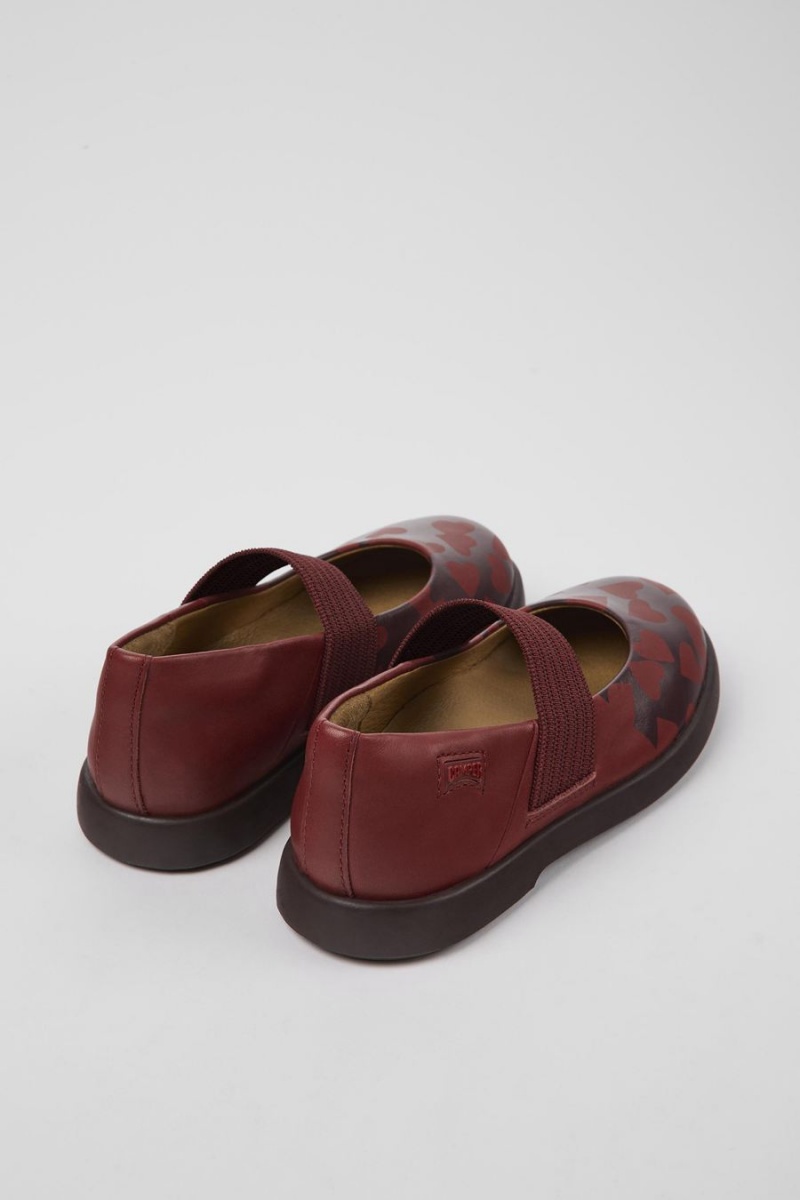 Burgundy Girls' Camper Twins Leather Mary Jane Ballerina | 1368745-HX