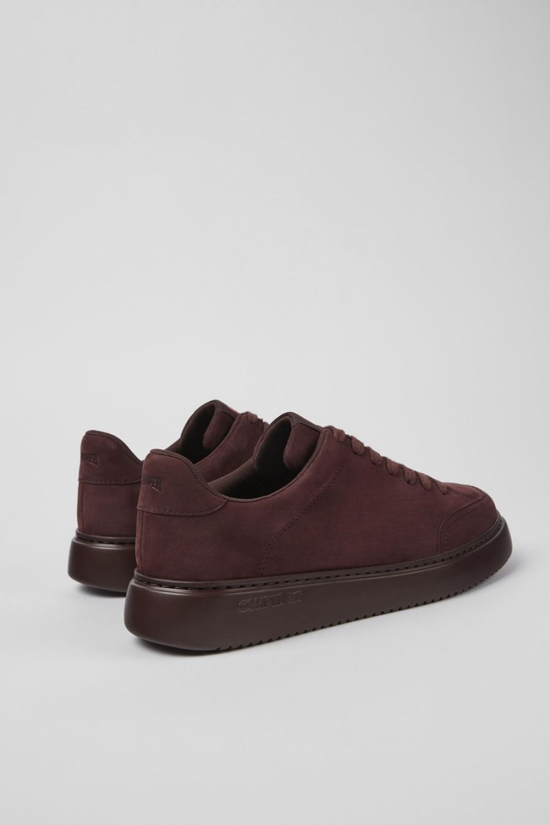 Burgundy Men's Camper Runner K21 Nubuck Sneakers | 8740613-GZ