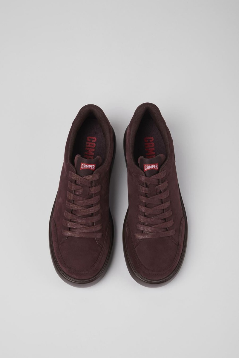 Burgundy Men's Camper Runner K21 Nubuck Sneakers | 8740613-GZ