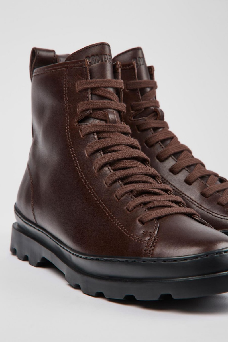 Burgundy Women's Camper Brutus Lace up Boots | 8697421-CL