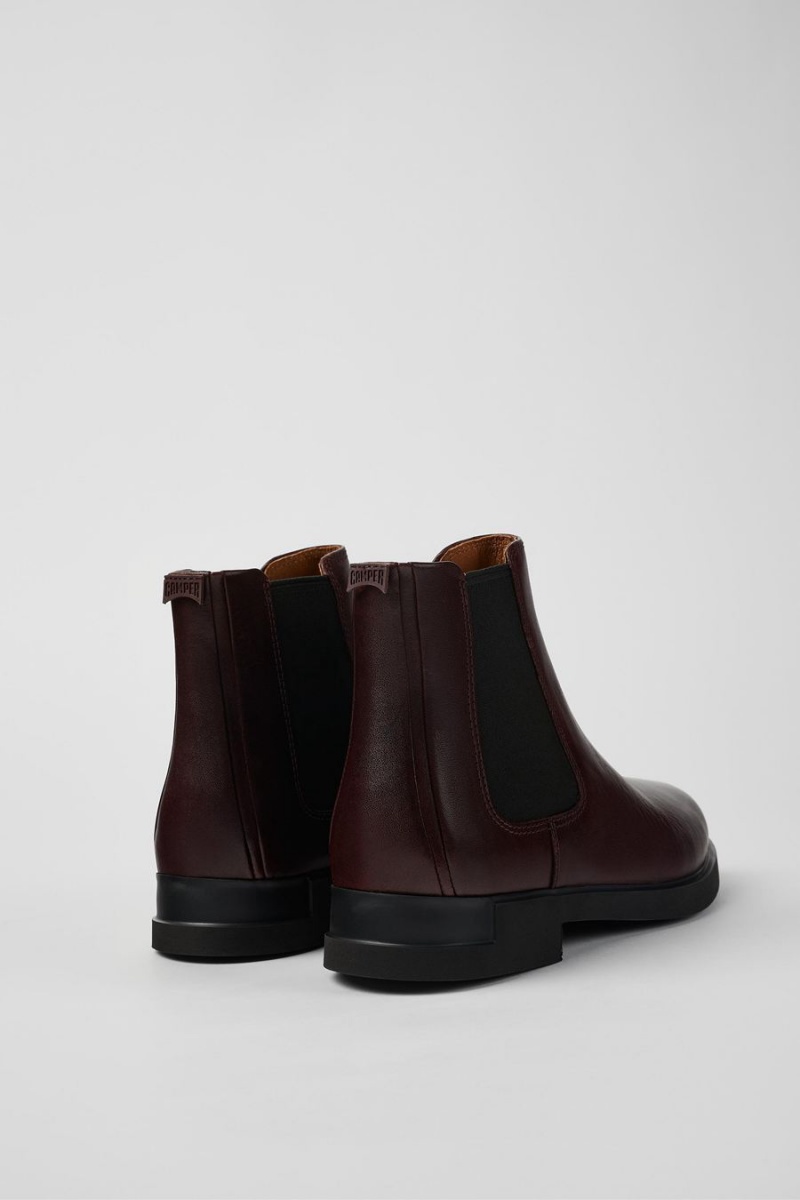 Burgundy Women's Camper Iman Leather Chelsea Boots | 0475862-CV