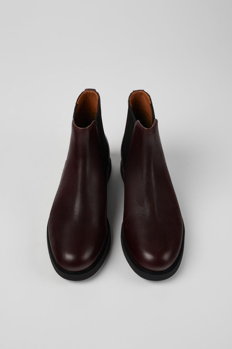 Burgundy Women's Camper Iman Leather Chelsea Boots | 0475862-CV