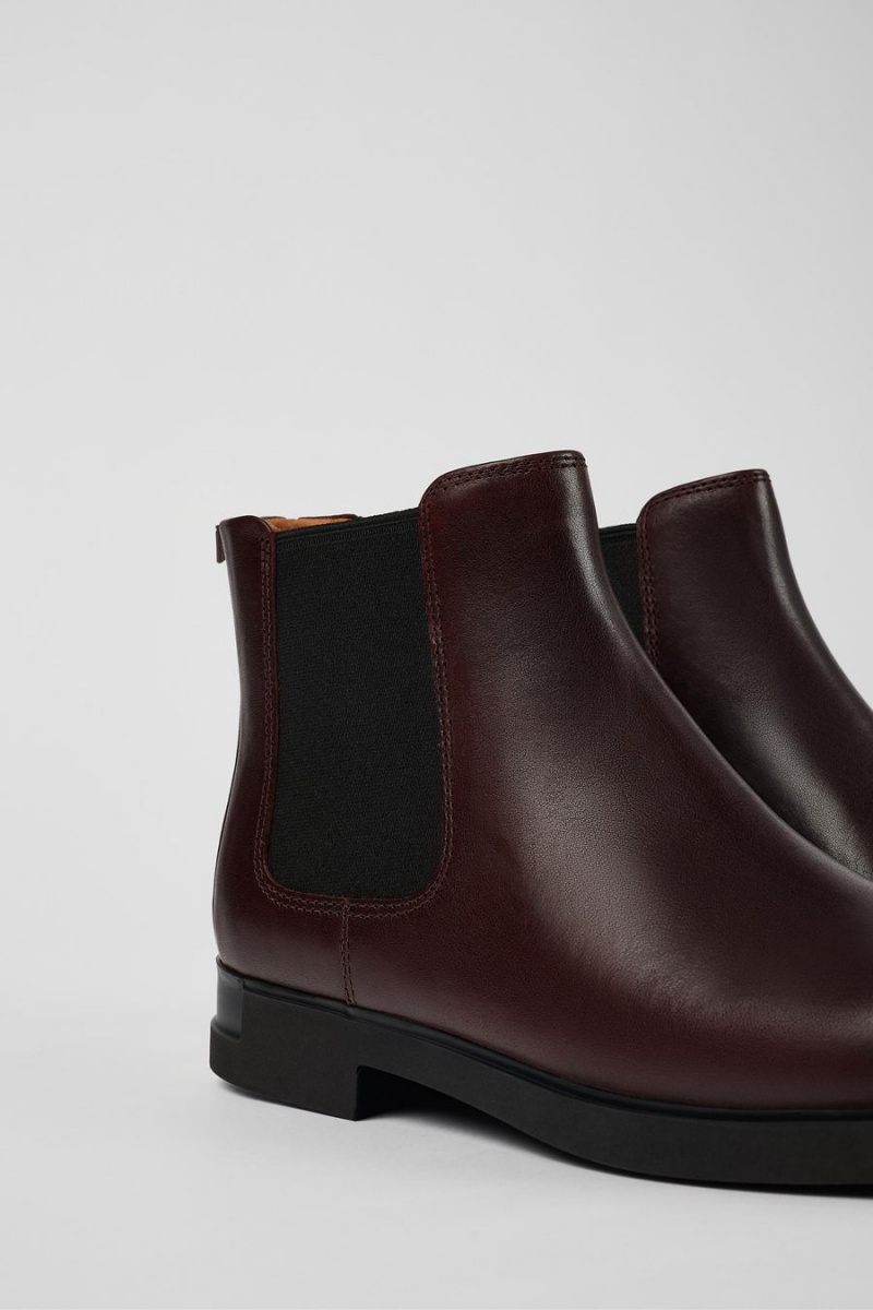 Burgundy Women's Camper Iman Leather Chelsea Boots | 0475862-CV