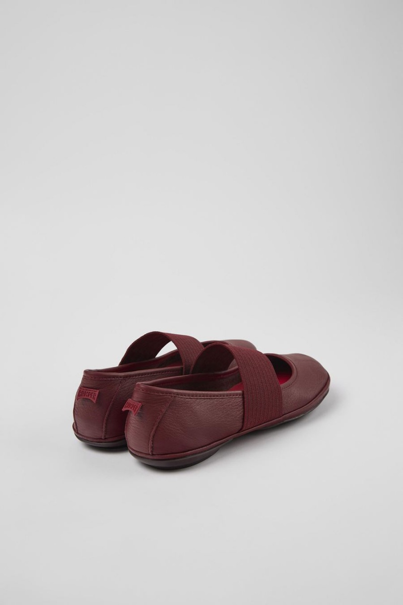 Burgundy Women's Camper Right Leather Ballerina | 3158674-VT