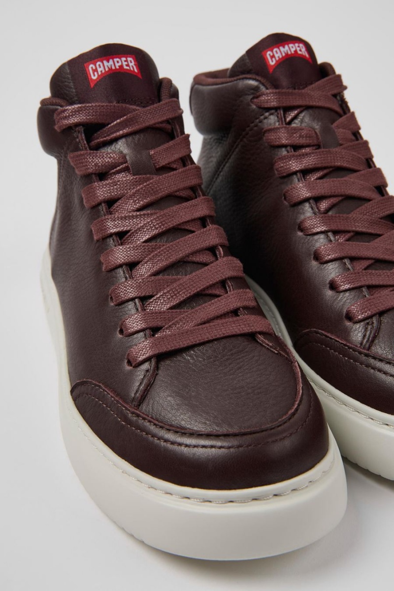 Burgundy Women's Camper Runner K21 Leather Sneakers | 0513984-IW