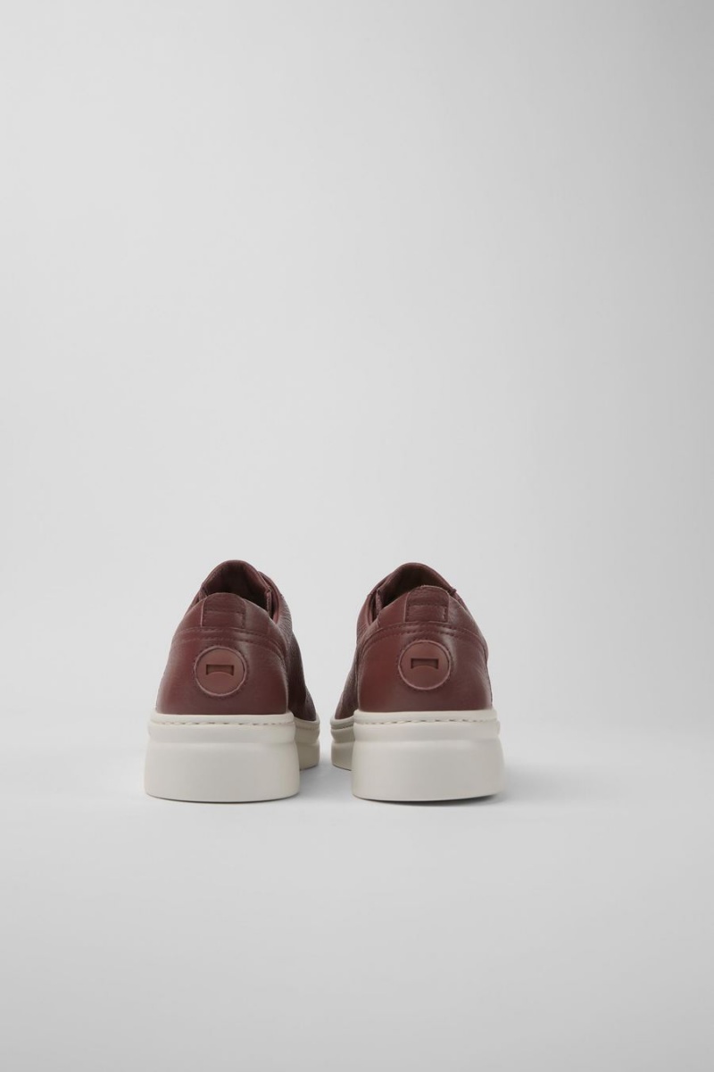 Burgundy Women's Camper Runner Up Leather Sneakers | 0854621-AO