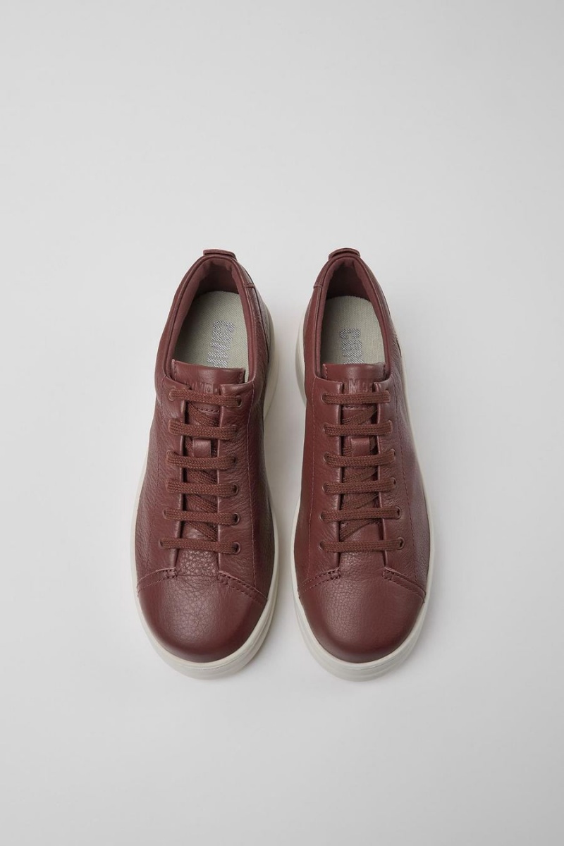 Burgundy Women's Camper Runner Up Leather Sneakers | 0854621-AO