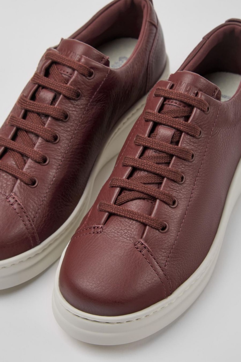 Burgundy Women's Camper Runner Up Leather Sneakers | 0854621-AO