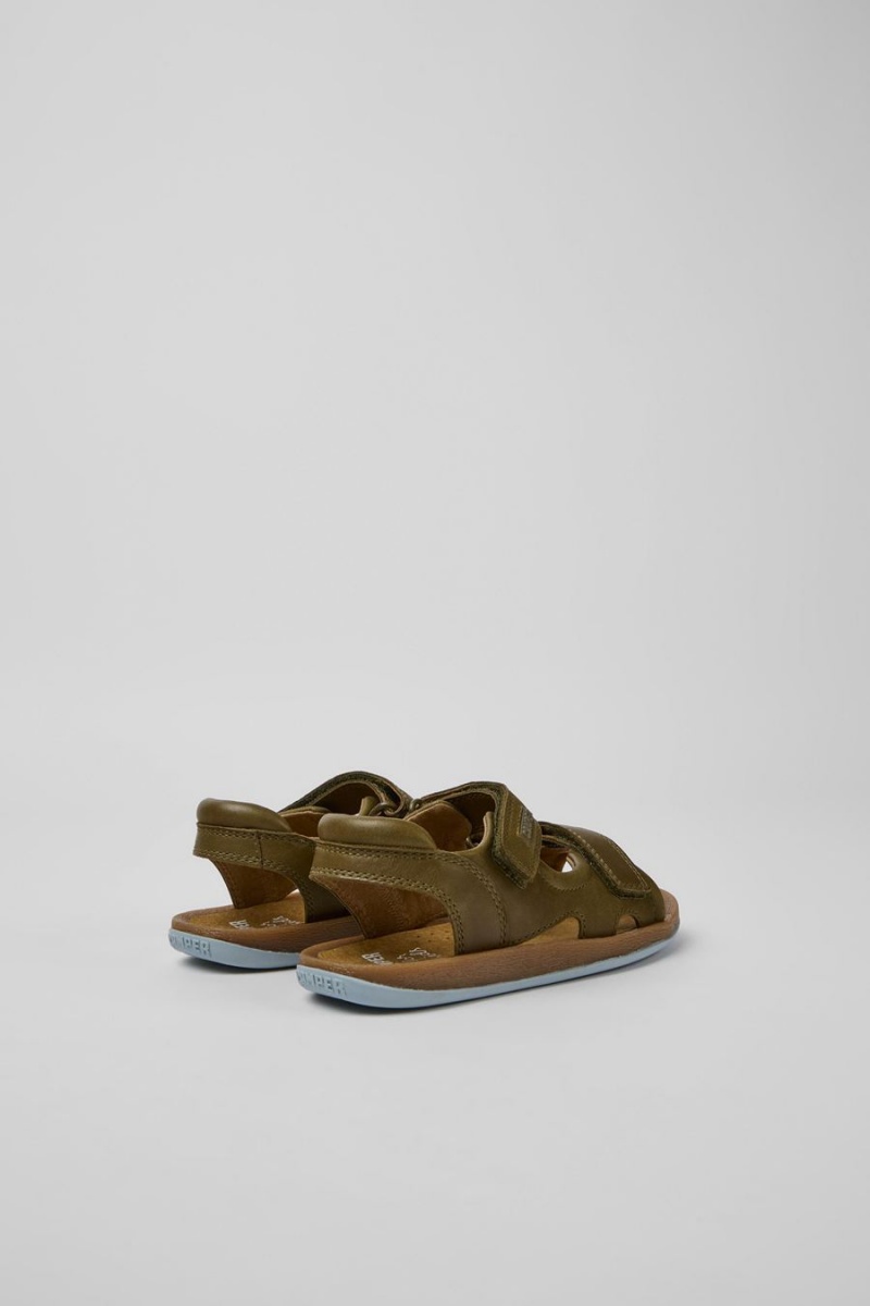 Green Boys' Camper Bicho Leather Sandals | 2963185-DB