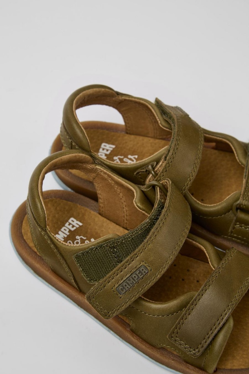 Green Boys' Camper Bicho Leather Sandals | 2963185-DB