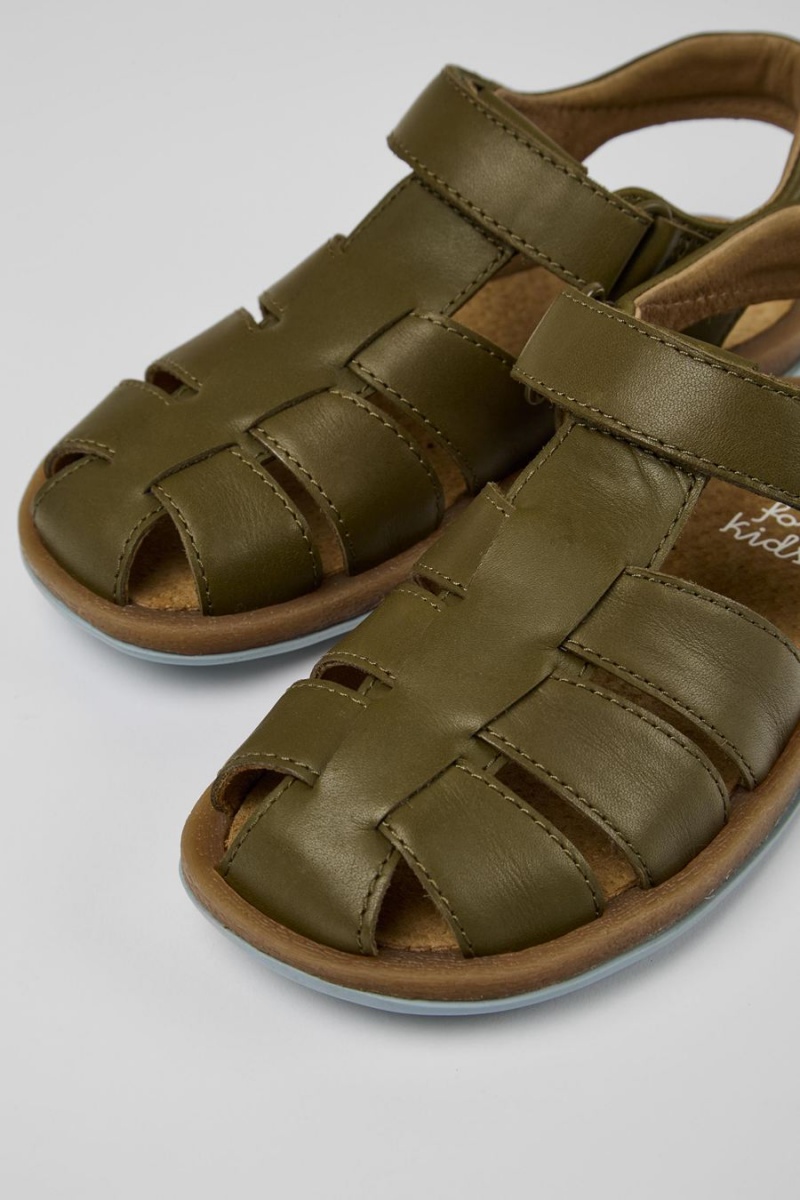 Green Boys' Camper Bicho Leather Sandals | 2084761-LN