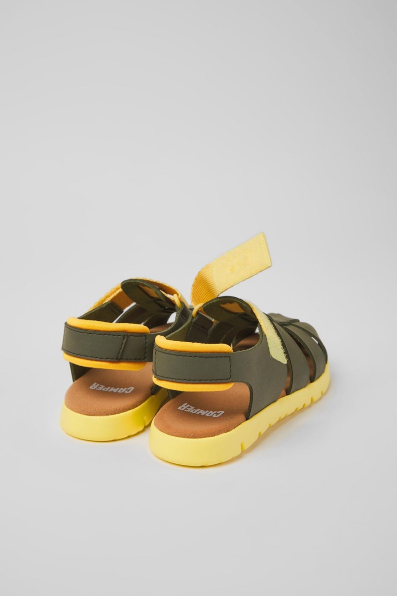 Green Boys' Camper Oruga Leather Sandals | 6081932-KB