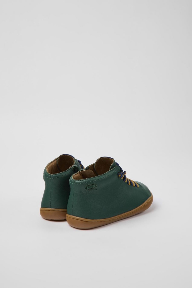 Green Boys' Camper Peu Leather Ankle Boots | 3921456-FA