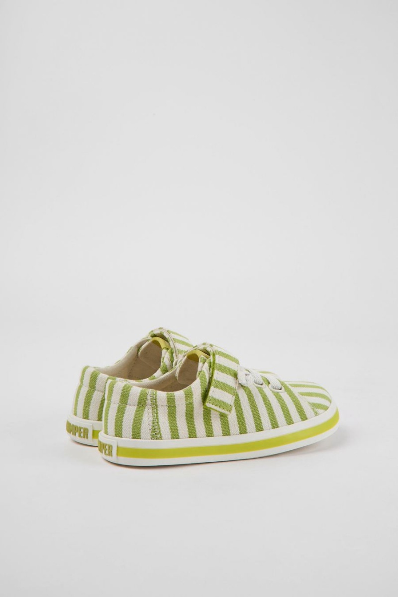 Green Boys' Camper Peu Rambla Striped Recycled Cotton Slip On | 7054293-PF