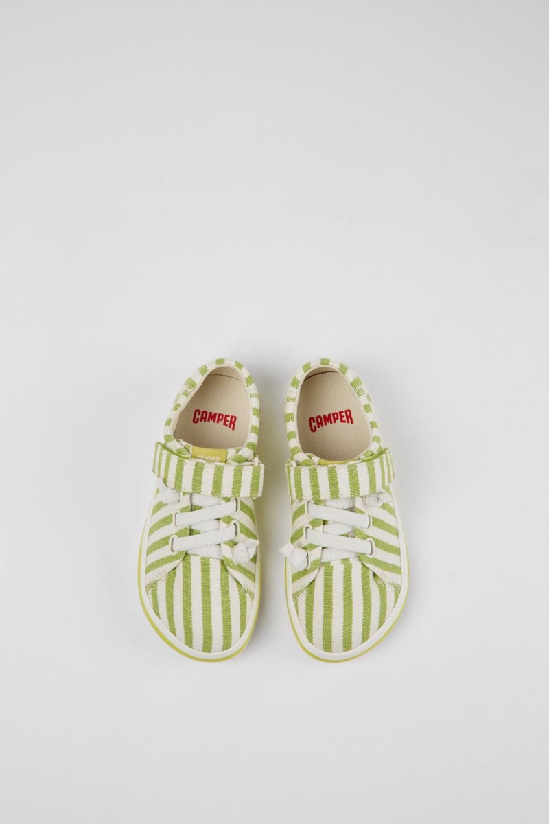 Green Boys' Camper Peu Rambla Striped Recycled Cotton Slip On | 7054293-PF