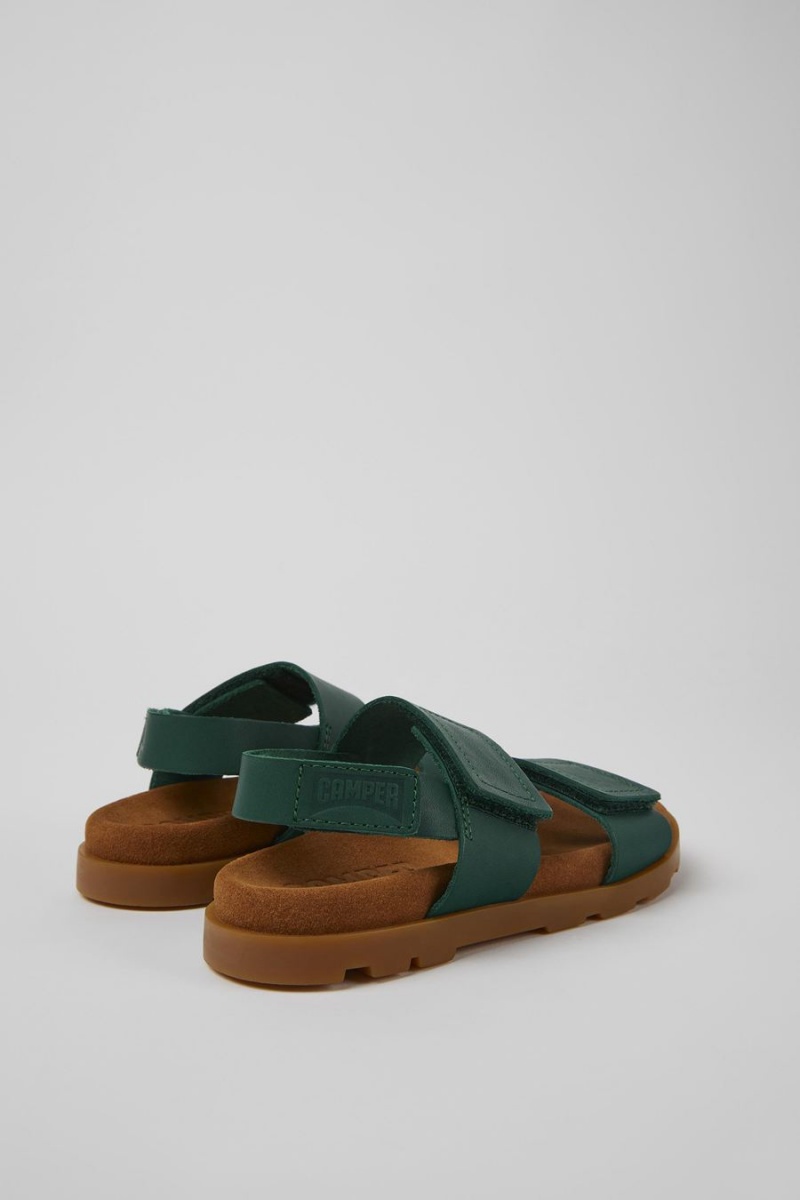 Green Girls' Camper Brutus Leather Sandals | 0932614-TD