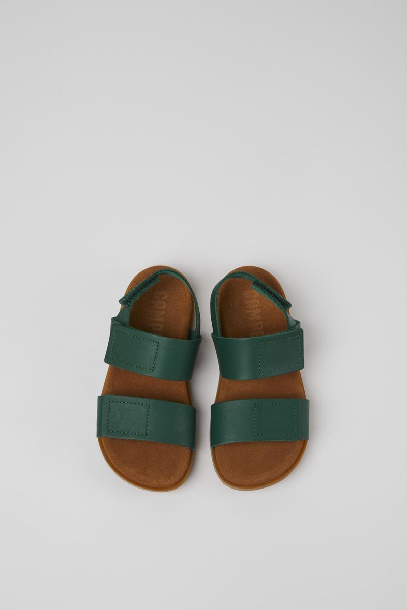 Green Girls' Camper Brutus Leather Sandals | 0932614-TD