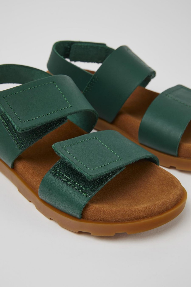 Green Girls' Camper Brutus Leather Sandals | 0932614-TD