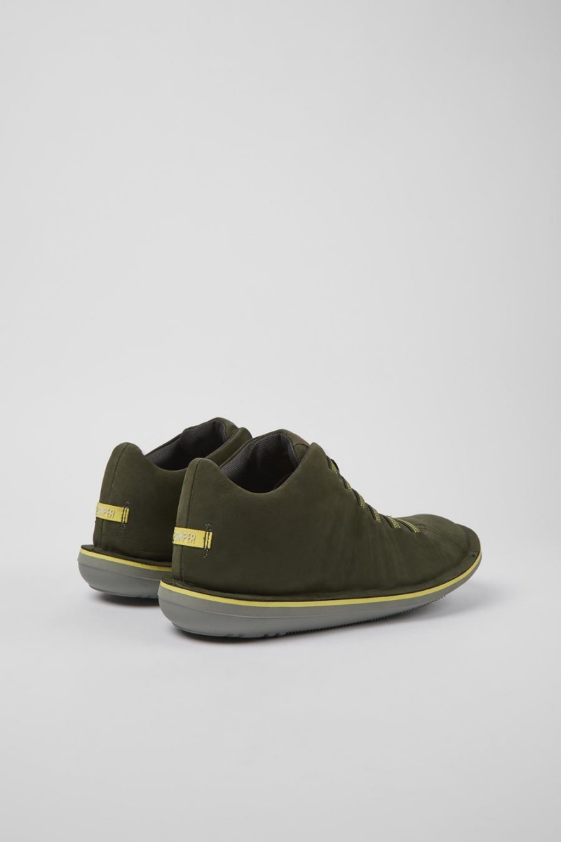 Green Men's Camper Beetle Nubuck Sneakers | 8395407-CS