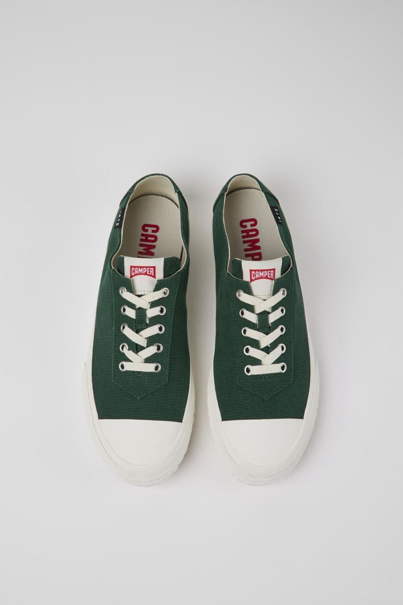 Green Men's Camper Camaleon Recycled Cotton Sneakers | 7489102-UT