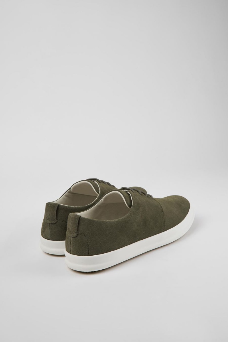 Green Men's Camper Chasis Nubuck Sneakers | 2483156-NP