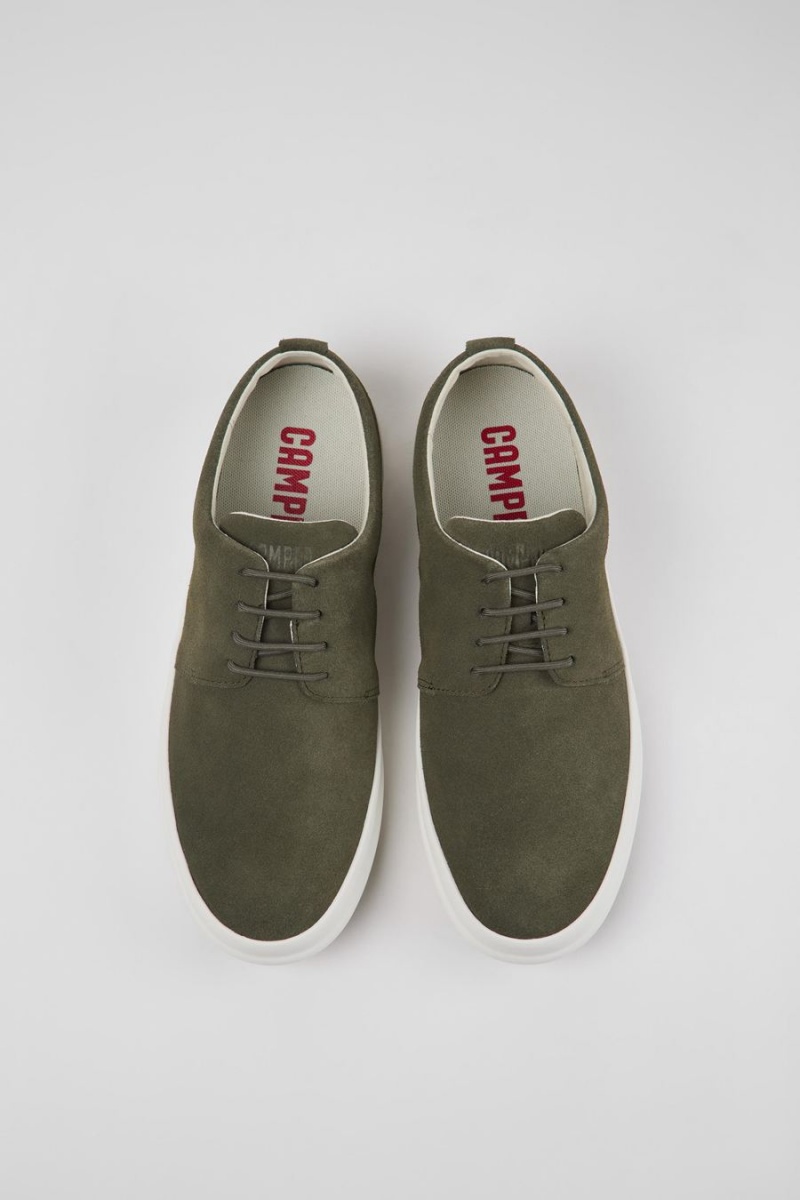 Green Men's Camper Chasis Nubuck Sneakers | 2483156-NP