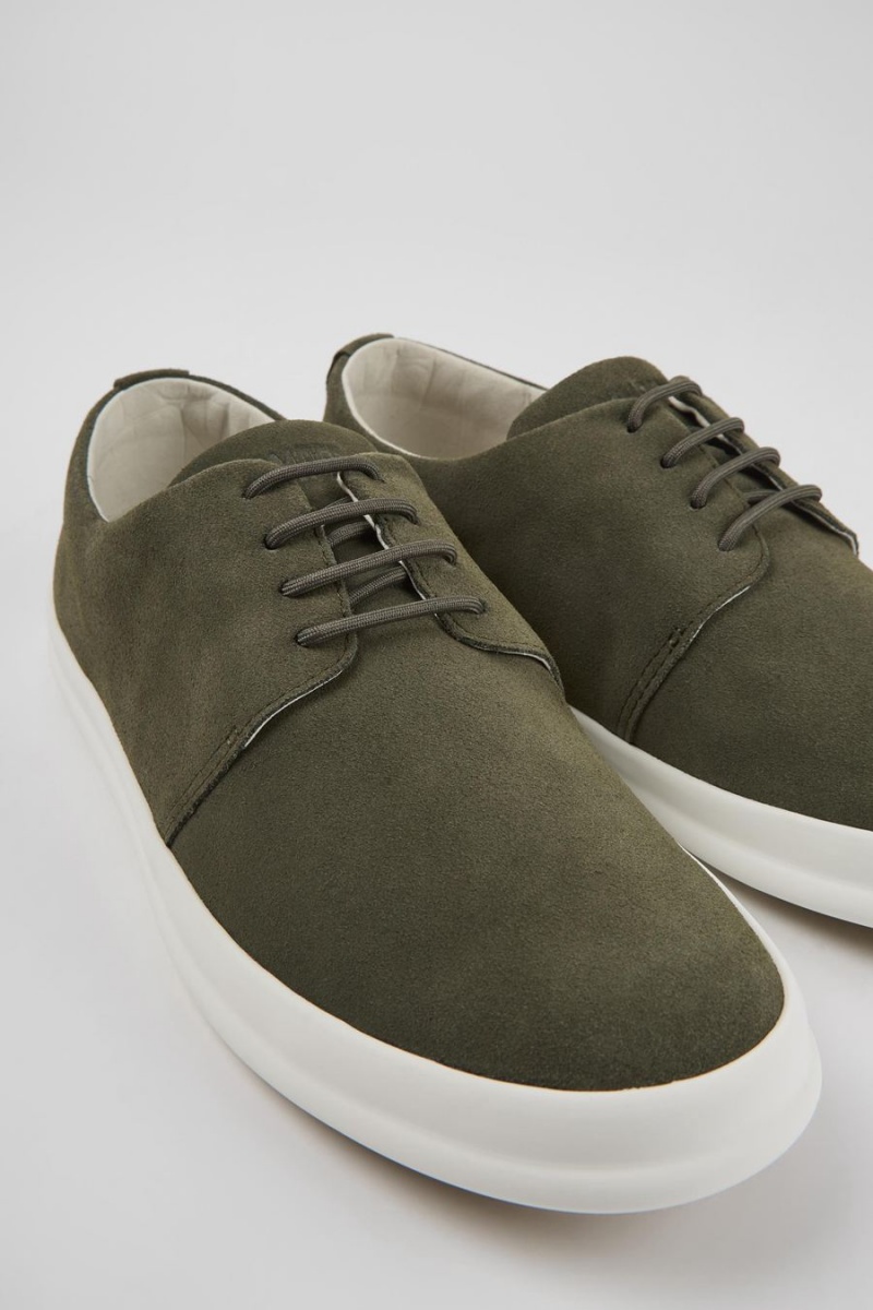 Green Men's Camper Chasis Nubuck Sneakers | 2483156-NP